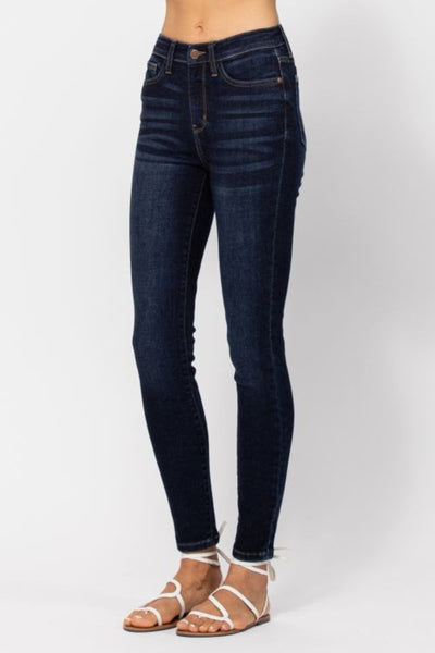 Judy Blue Dark Wash Handsand Skinny Jeans