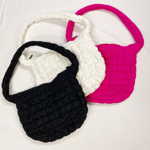 Carry All Quilted Cross Body Bag: Deep Pink