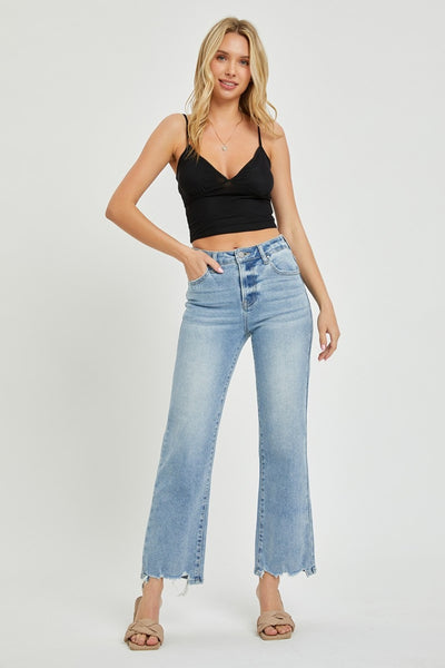 Risen High Rise Straight Jeans