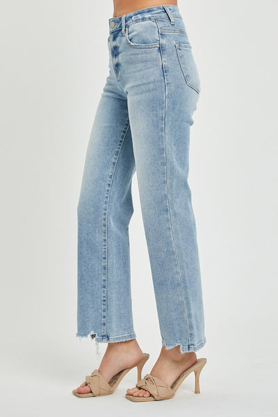 Risen High Rise Straight Jeans