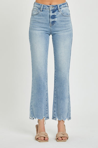 Risen High Rise Straight Jeans