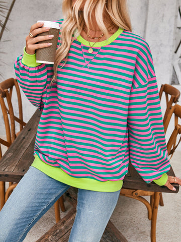 Contrast Striped Sweatshirt