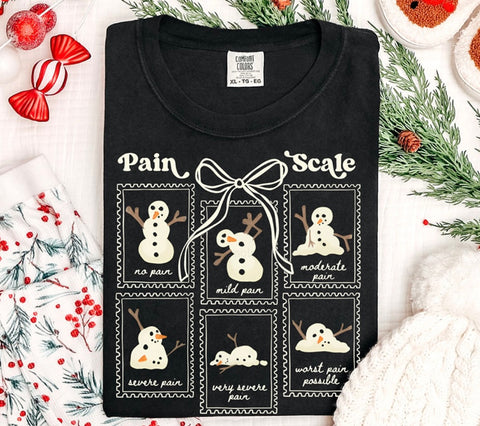 Christmas Snowman Pain Scale Tee