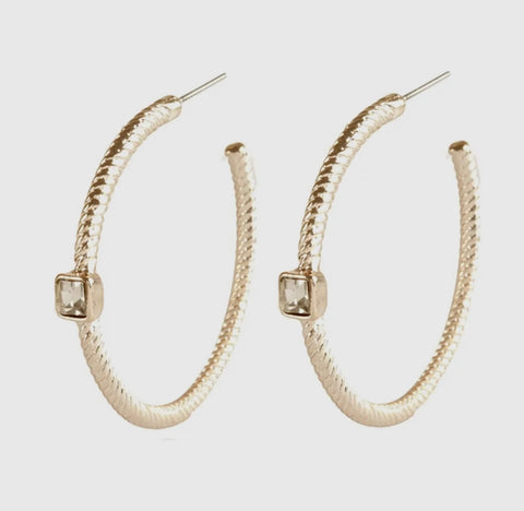Crystal Cable Hoop Earrings