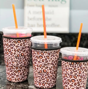Leopard Iced Drink Sleeve- Large