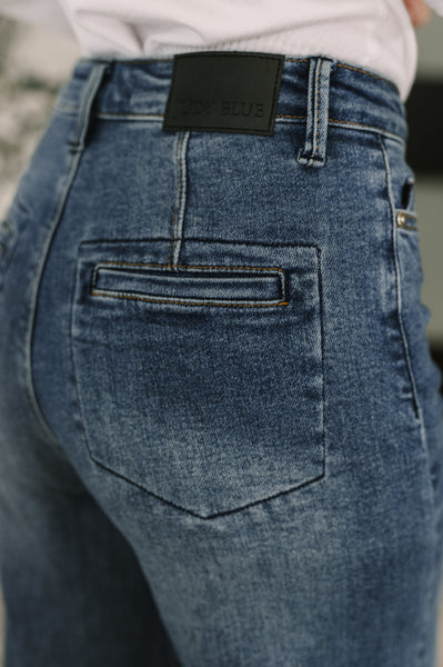 Judy Blue High Waist Column Straight Button-Fly Jeans