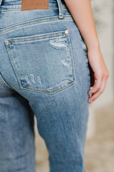 Judy Blue Mid Rise Vintage Wash Bootcut Jeans