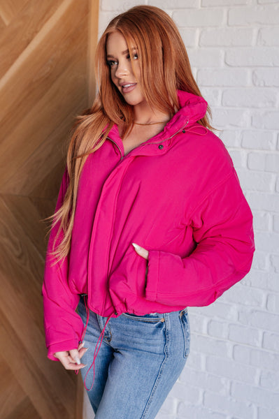 Warm Regards Hot Pink Puffer Jacket