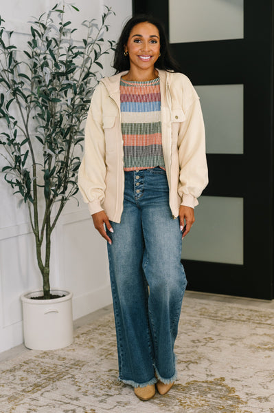 Cream Zip Me Up Hoodie Jacket