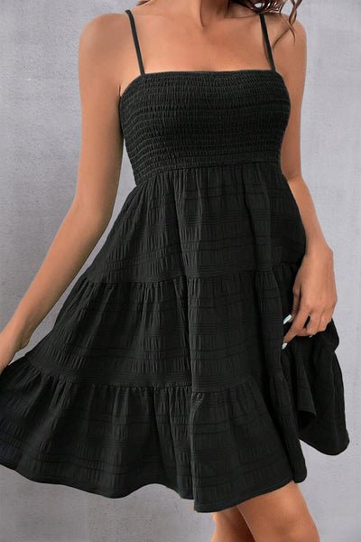 Black Smocked Cami Dress(Pre-Order)