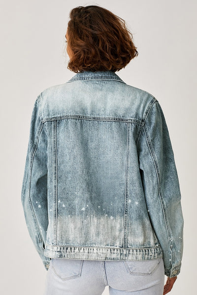 Risen Button Up Ombre Washed Jacket