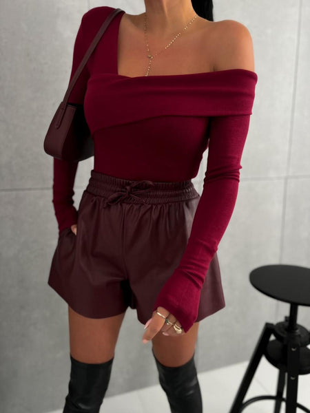 Asymmetrical Off The Shoulder Long Sleeve