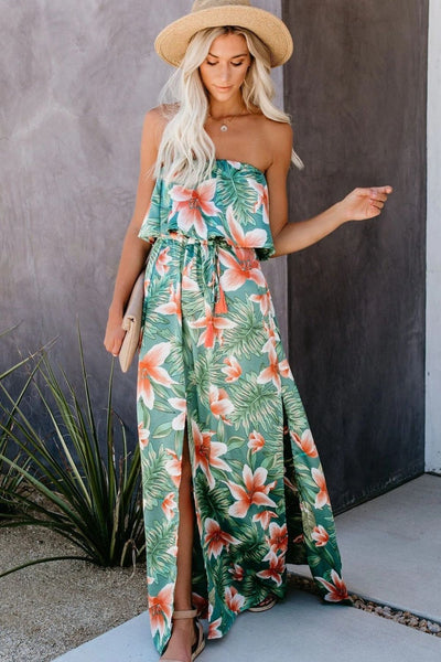 Tropical Sleeveless Tube Dress(PreOrder)
