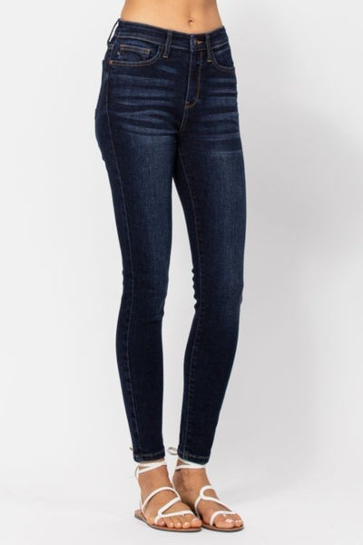 Judy Blue Dark Wash Handsand Skinny Jeans