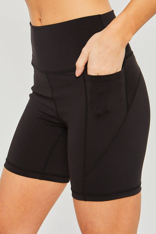 High Waist Biker Shorts with Pockets