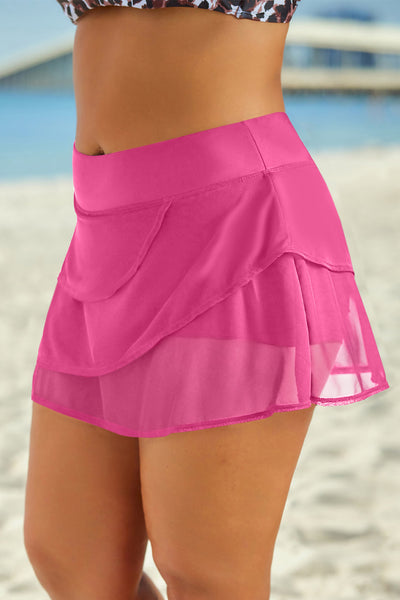 Layered Mesh Swim Skirt