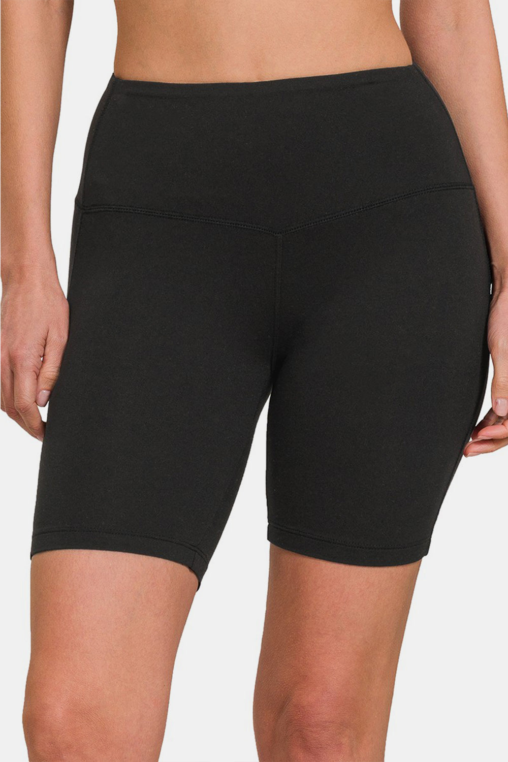 Black High Waist Bike Shorts