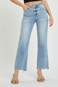 Risen High Rise Straight Jeans