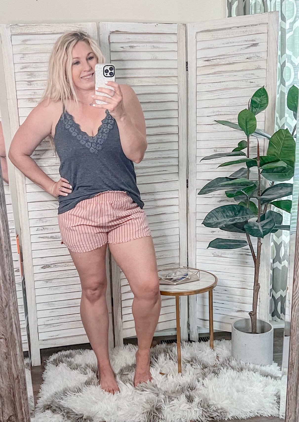 Lace Trim V-Neck Cami Top