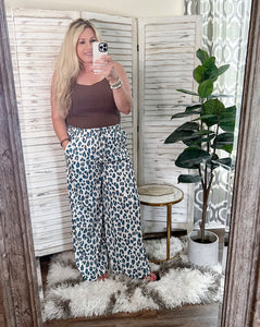 Leopard Wide Leg Pants