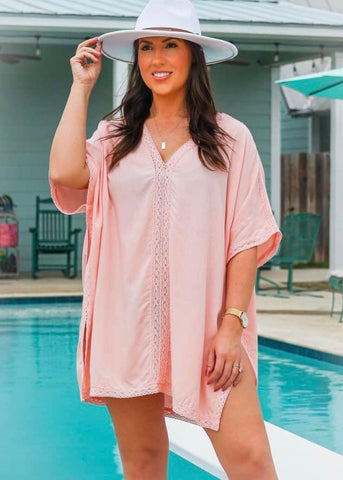 Pink Chiffon Beach Cover Up