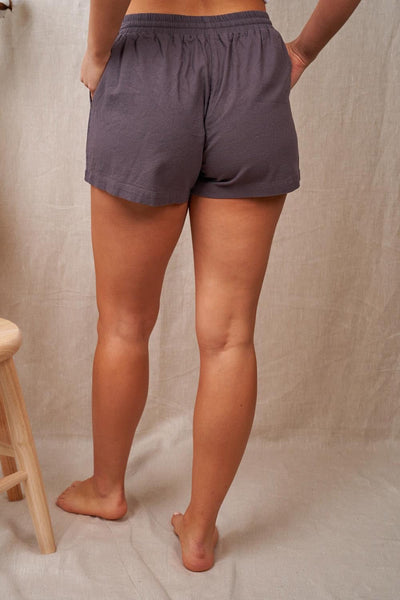 Charcoal Gray Linen Shorts
