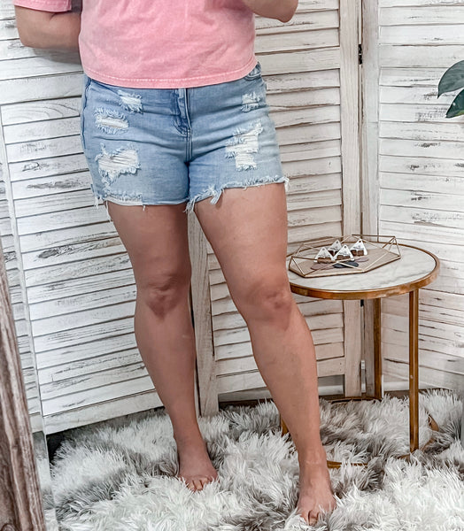 All Time Favorite High Rise Distressed Shorts