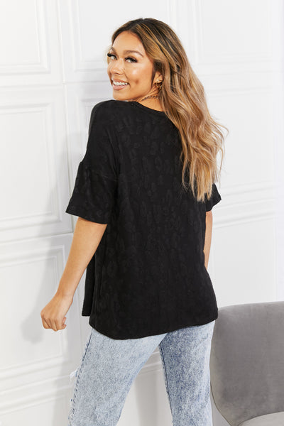 Animal Textured Top in Black
