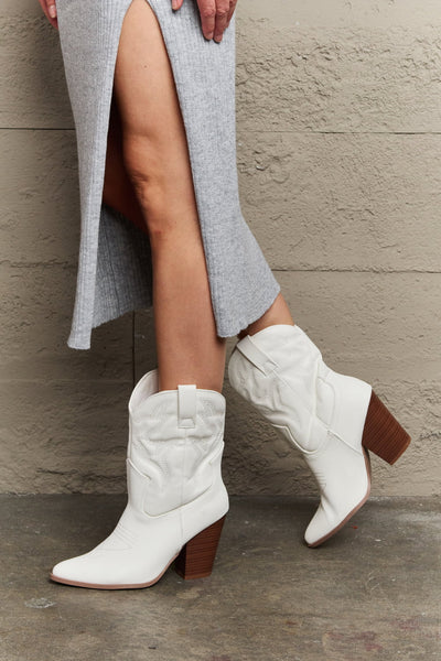 White Bella Cowboy Boots