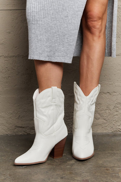 White Bella Cowboy Boots