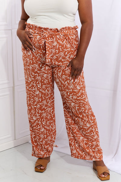 Floral Printed Pants in Red Orange