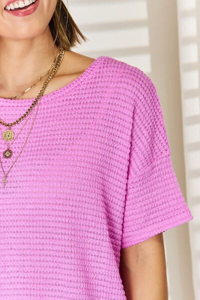 Orchid Waffle Knit Top