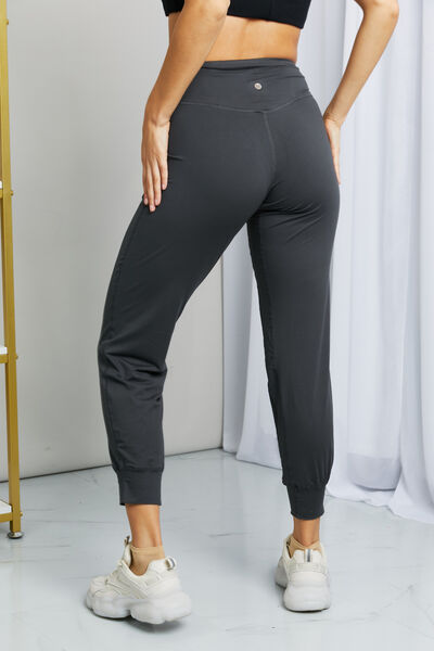 Charcoal Wide Waistband Cropped Joggers