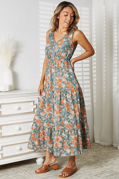 Floral V-Neck Maxi Dress