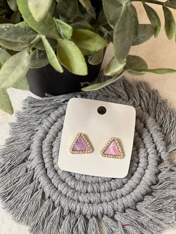 Purple Triangle Studs