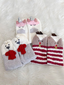 Kids Fuzzy Animal Socks