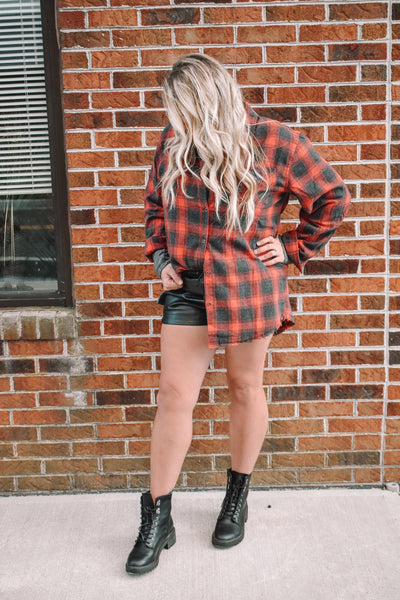 Red and Gray Plaid Flannel