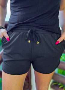 Solid Black Everyday Shorts