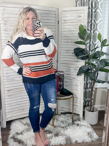 Color Block Stripe Sweater